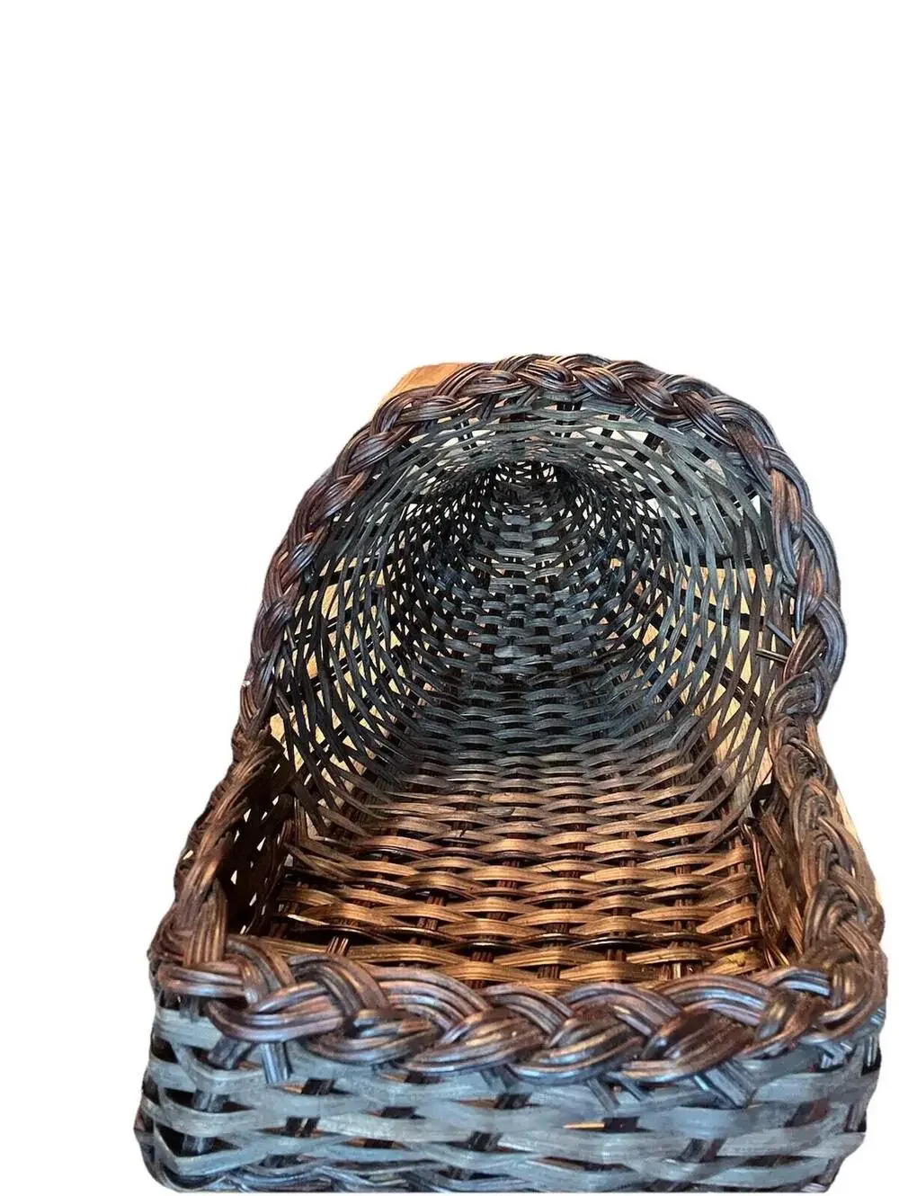 Vintage Dark Woven Wicker; Horn of Plenty Hanging Decor